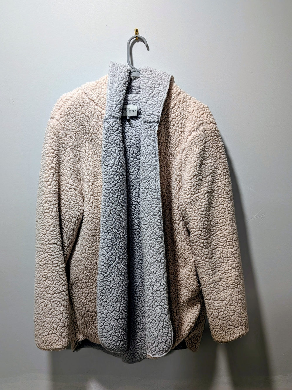 Urban Outfitters Two-Tone Sherpa Fleece Jacket - Hooded